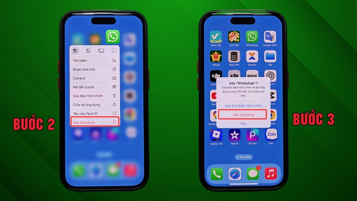 Cách đăng xuất WhatsApp trên điện thoại iphone - bước 2,3