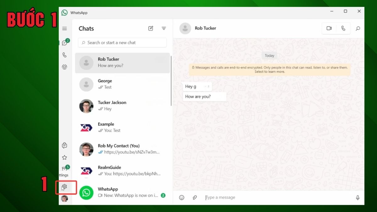 Cách đăng xuất WhatsApp trên máy tính - bước 1