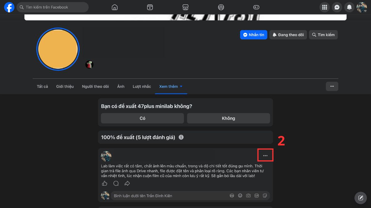 Cách chỉnh sửa hoặc xóa đánh giá đã đăng trên Facebook - bước 2