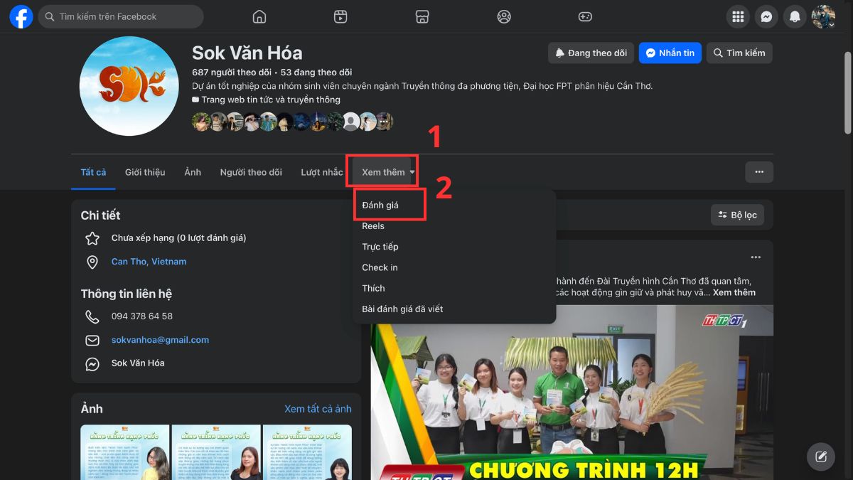 Cách đánh giá page trên Facebook trên máy tính - bước 1