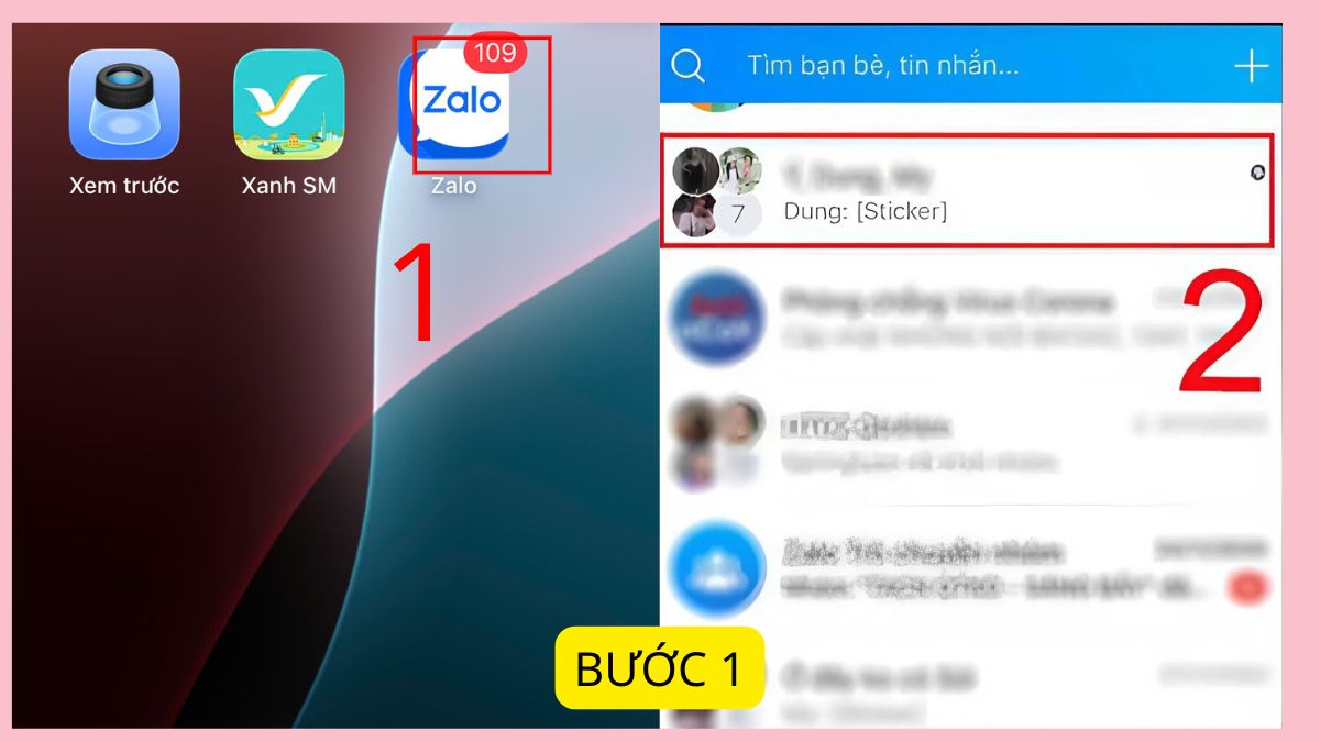 Cách đặt lịch hẹn với bạn bè trên Zalo - bước 1