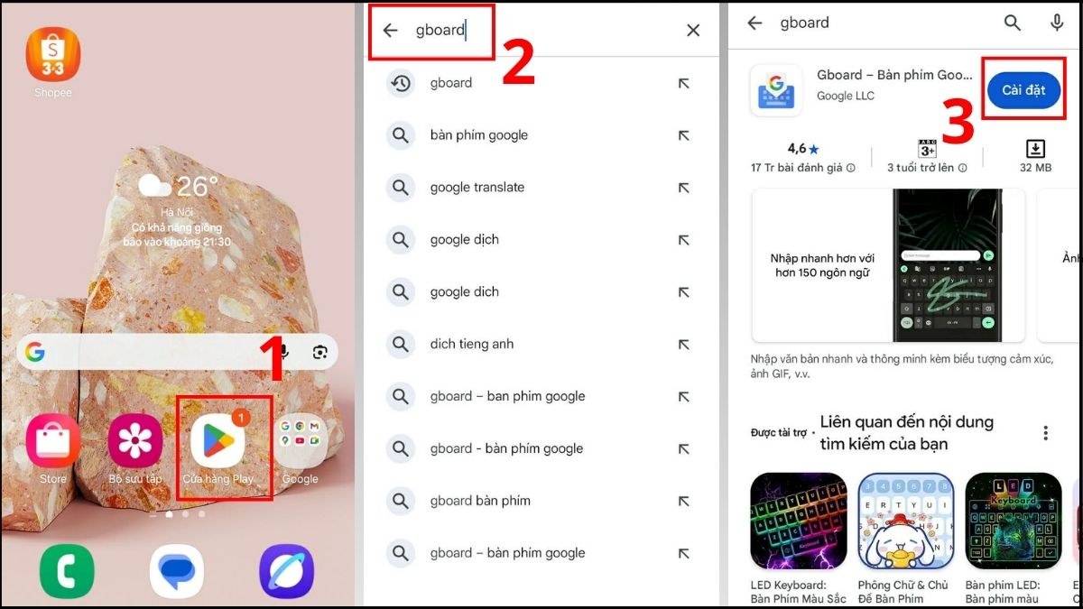 Dịch tin nhắn trên WhatsApp bằng Gboard - bước 1