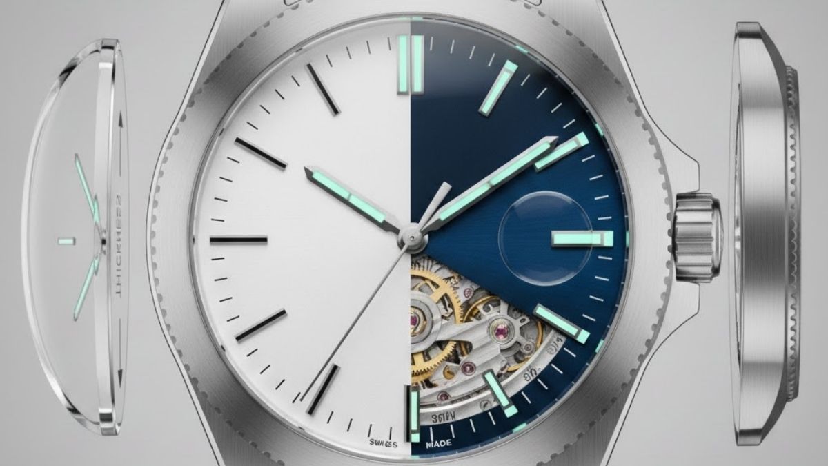 Yếu tố ảnh hưởng khi đo size dây đồng hồ - độ dày mặt đồng hồ