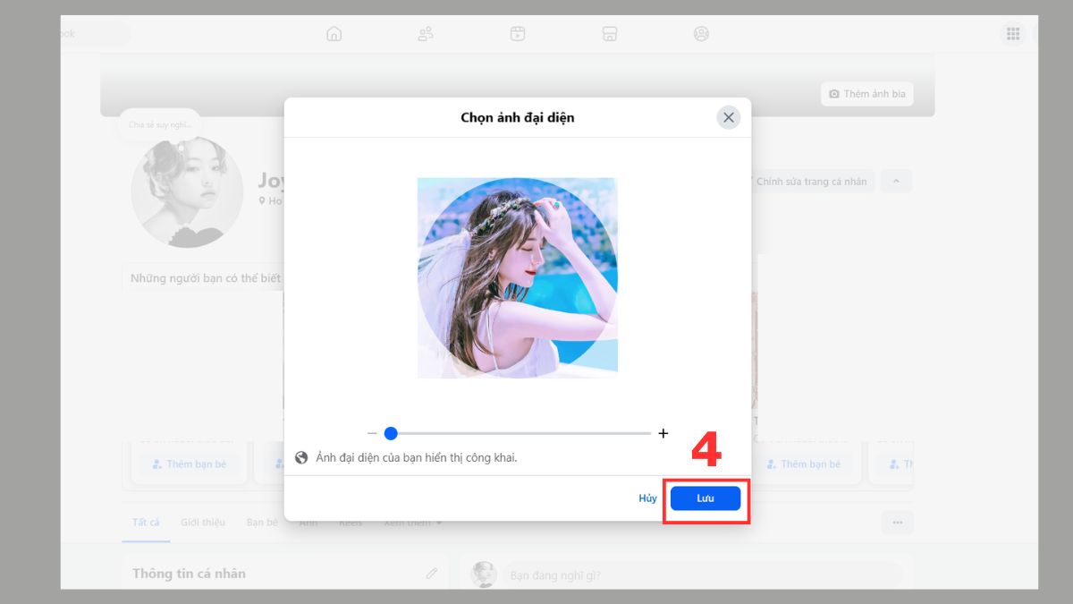 Cách đổi avatar Facebook chỉ mình tôi trên máy tính -  bước 3