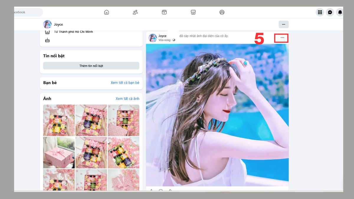 Cách đổi avatar Facebook chỉ mình tôi trên máy tính -  bước 4