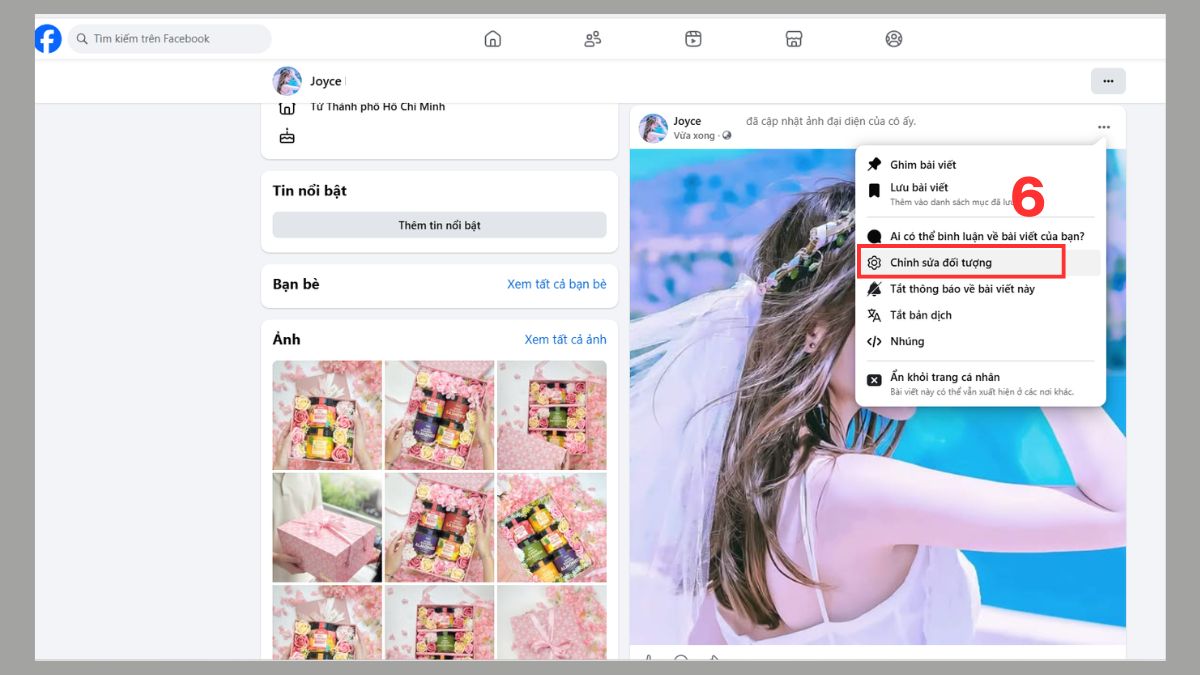 Cách đổi avatar Facebook chỉ mình tôi trên máy tính -  bước 5.1