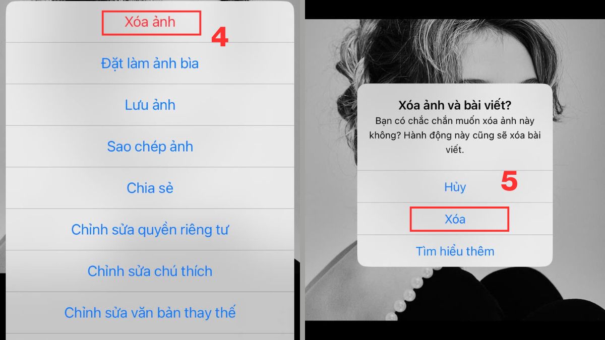 Cách đổi avatar Facebook về mặc định - bước 3,4