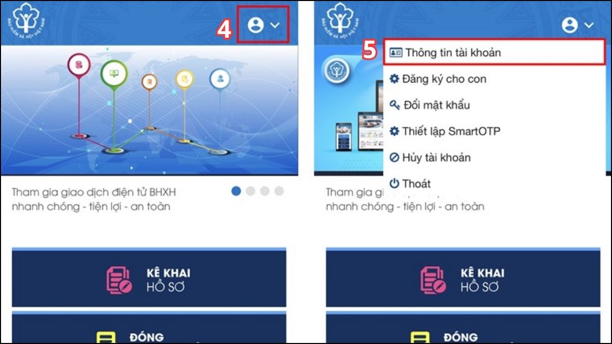 Hướng dẫn cách đổi Gmail trên VssID chi tiết - bước 2
