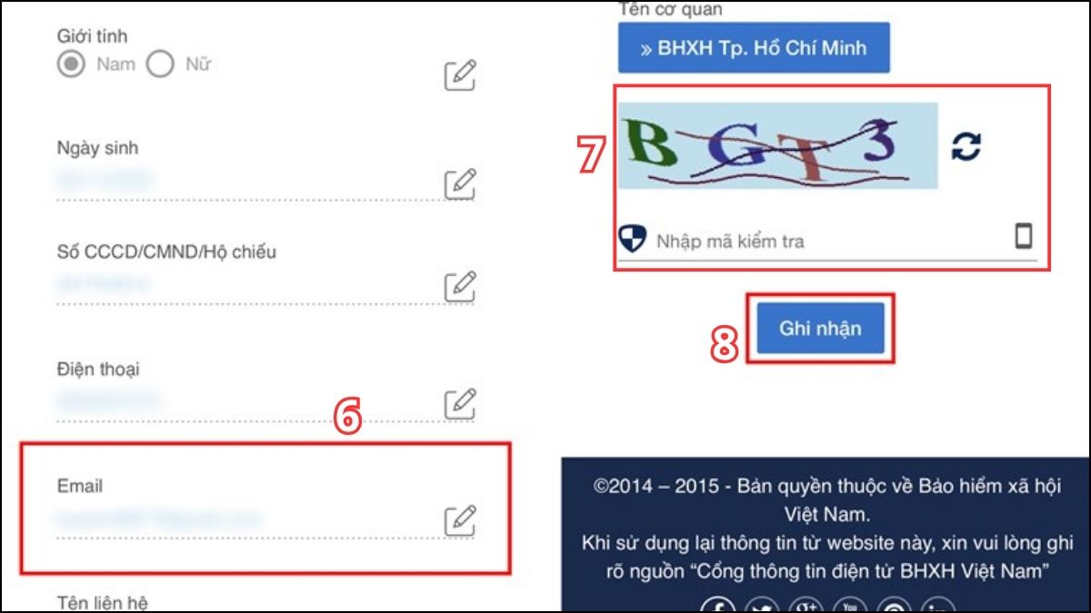 Hướng dẫn cách đổi Gmail trên VssID chi tiết - bước 3