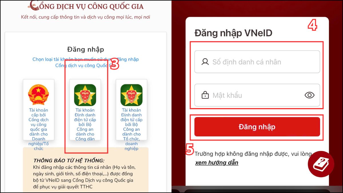 Cách thay đổi Gmail trên VssID khi quên mật khẩu - bước 2