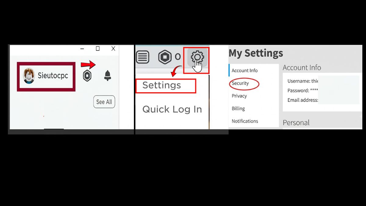 Hướng dẫn bảo mật tài khoản Roblox sau khi đổi - bước 2