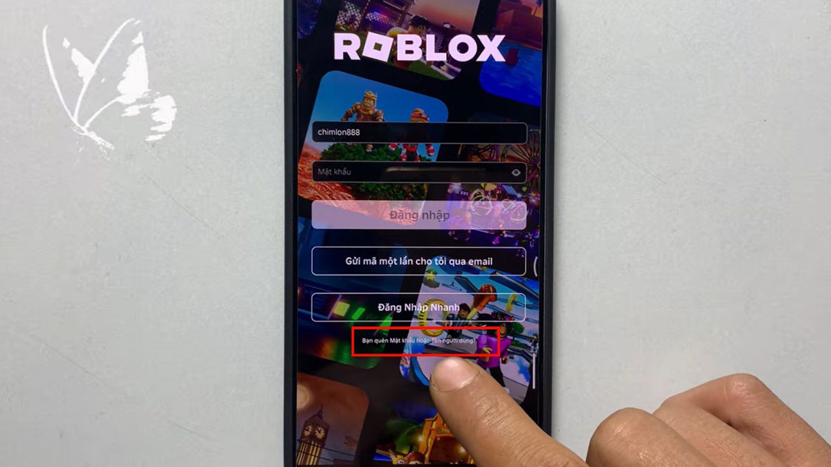 Cách đổi mật khẩu Roblox khi bị quên - bước 1