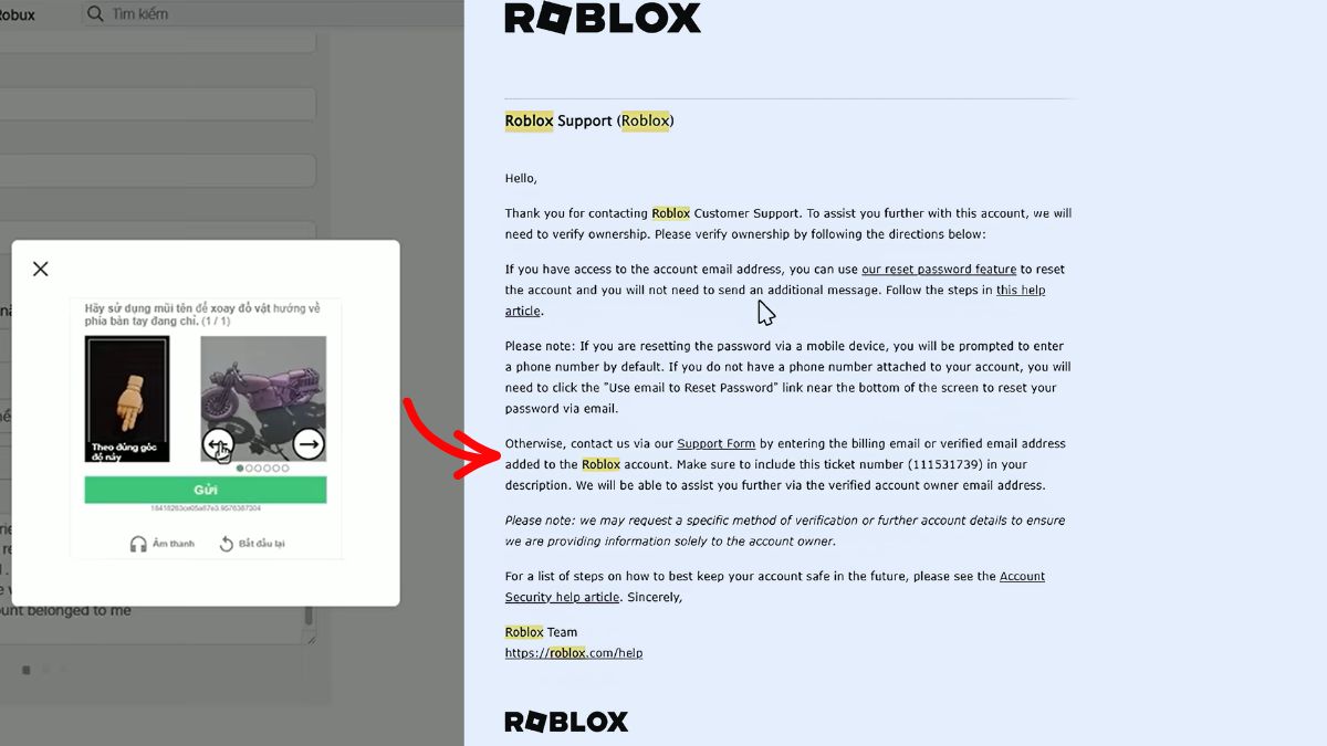 Cách xử lý khi tài khoản Roblox bị hack đổi thông tin - bước 3