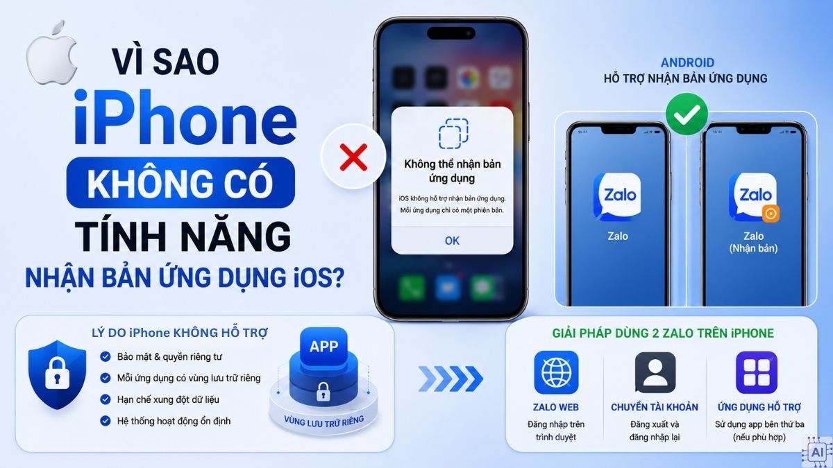Vì sao iPhone không có tính năng nhân bản ứng dụng iOS