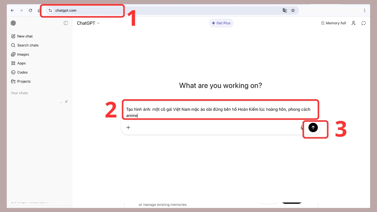 Cách dùng ChatGPT tạo hình ảnhvideo - bước 1