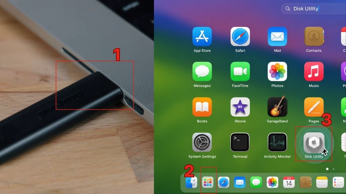 Hướng dẫn format USB trên máy tính macOS - bước 1