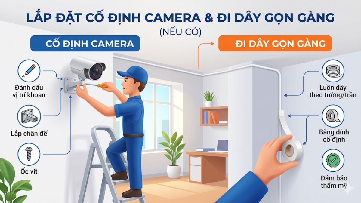 Cách lắp camera an ninh gia đình trong nhà - bước 2