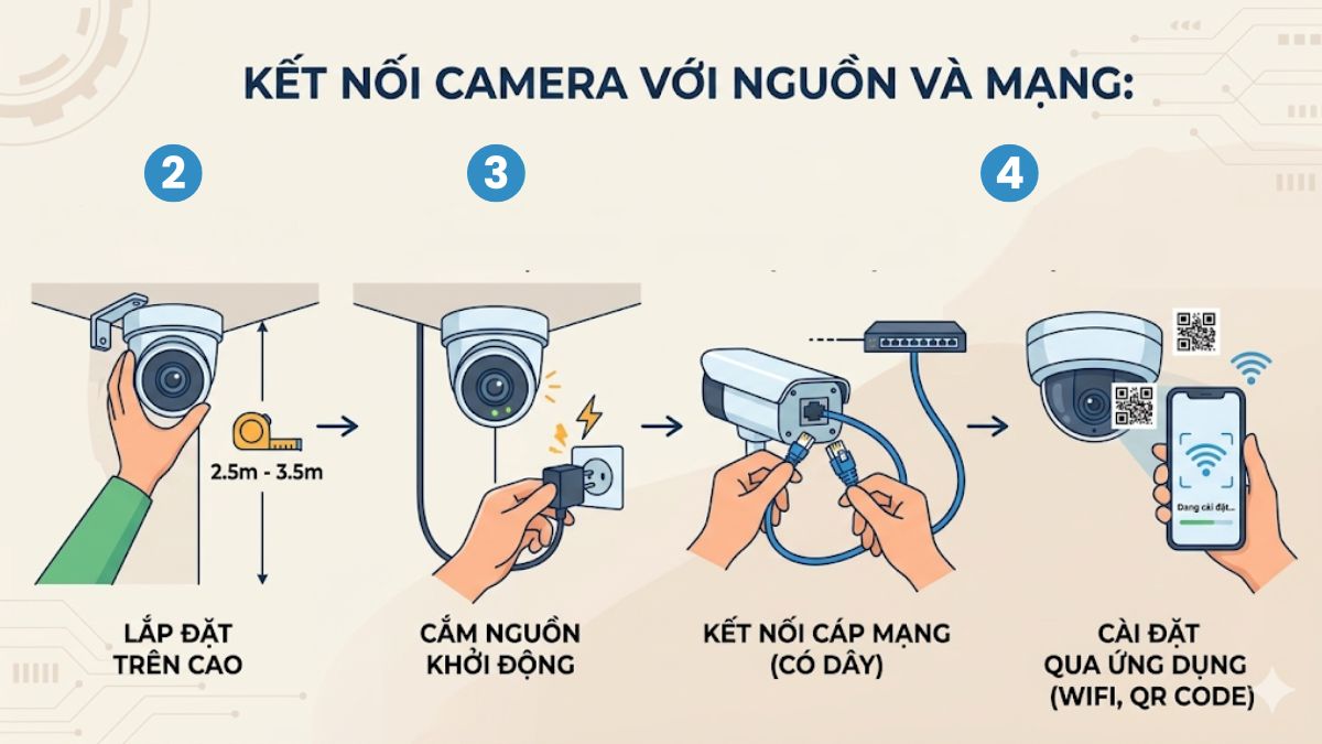 Hướng dẫn cách lắp đặt camera an ninh chi tiết - bước 2