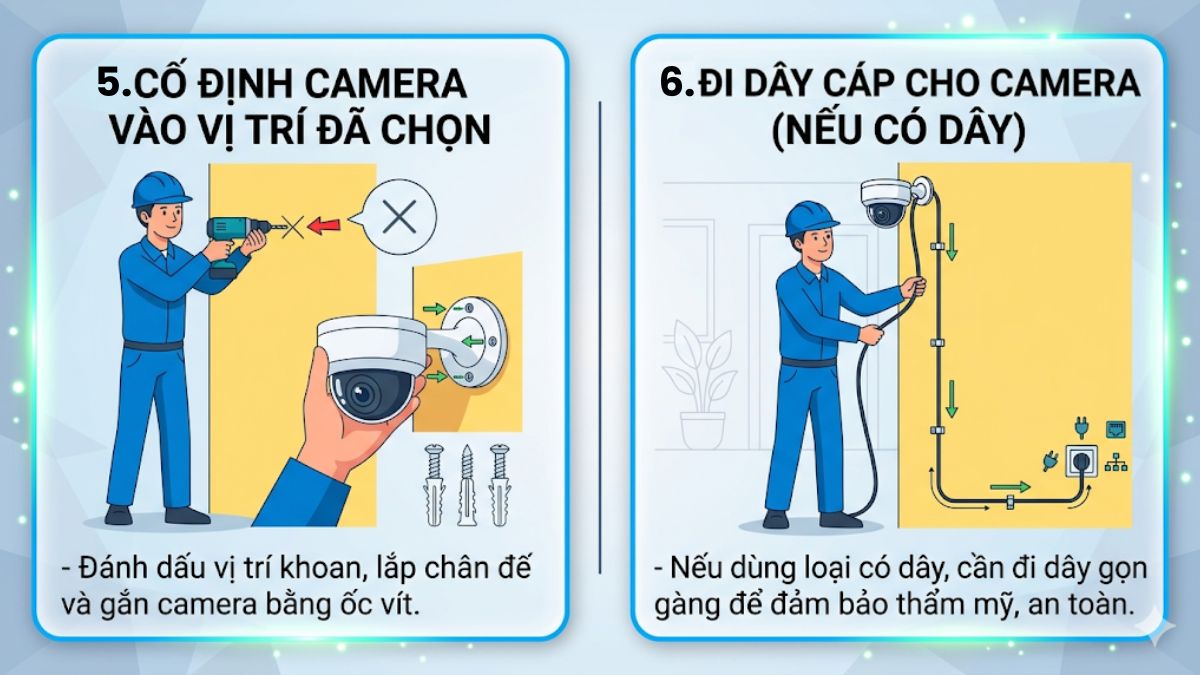 Hướng dẫn cách lắp đặt camera an ninh chi tiết - bước 3
