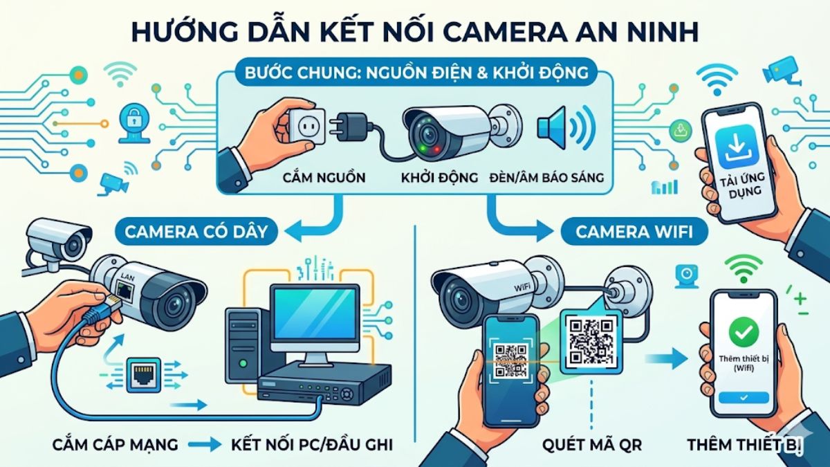 Cách lắp camera an ninh gia đình trong nhà - bước 1