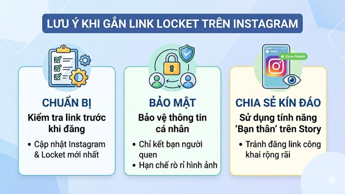 Những lưu ý khi gắn link Locket trên Instagram