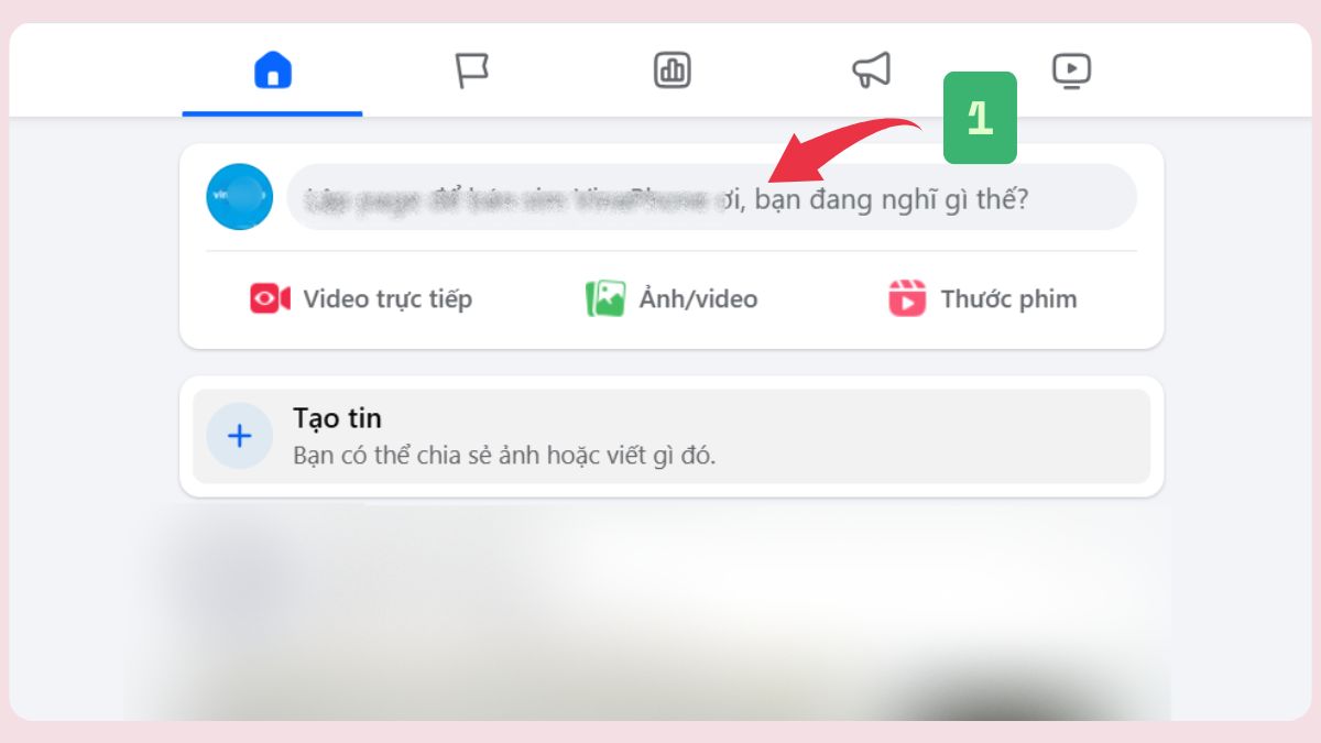 Cách ghim vị trí trên Fanpage Facebook bằng máy tính - bước 1