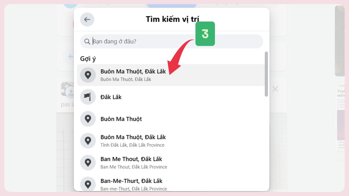 Cách ghim vị trí trên Fanpage Facebook bằng máy tính - bước 3