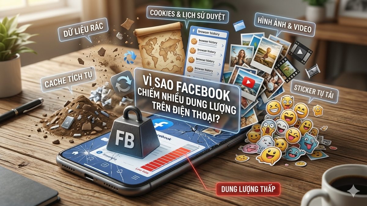 Vì sao Facebook chiếm nhiều dung lượng trên điện thoại?
