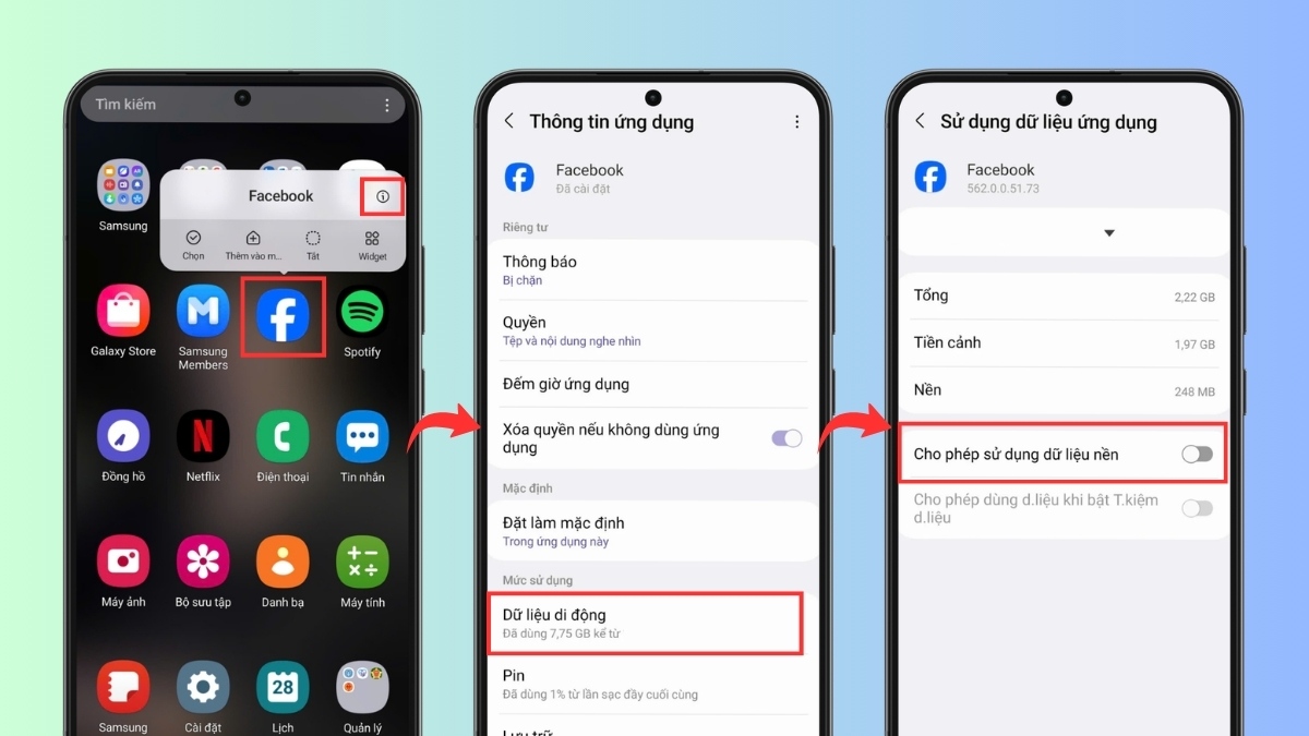 Cách giải phóng dung lượng Facebook trên Android giới hạn dữ liệu nền