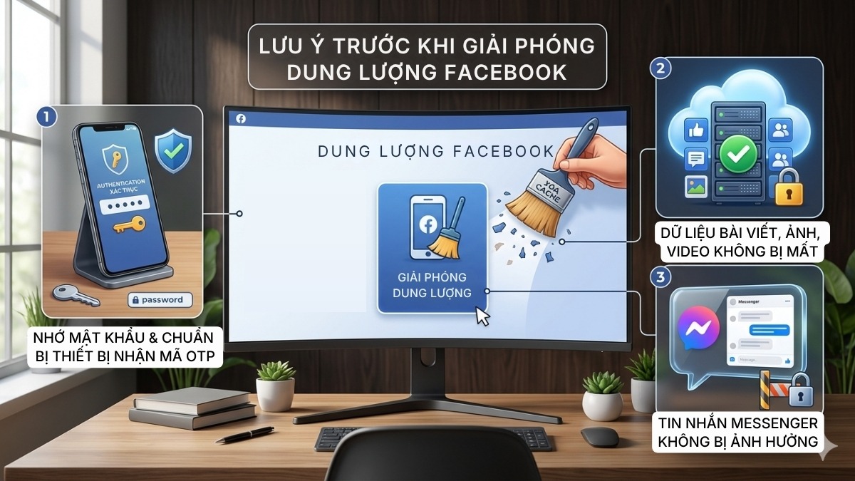 Những điều cần lưu ý trước khi giải phóng dung lượng Facebook