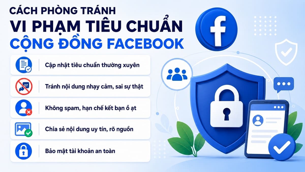 Cách phòng tránh vi phạm tiêu chuẩn cộng đồng Facebook