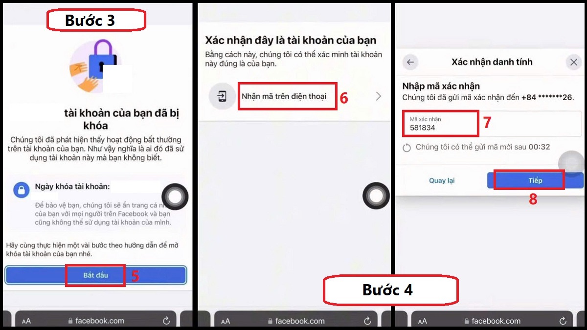 Cách kháng cáo khi tài khoản không thực sự vi phạm - bước 3,4