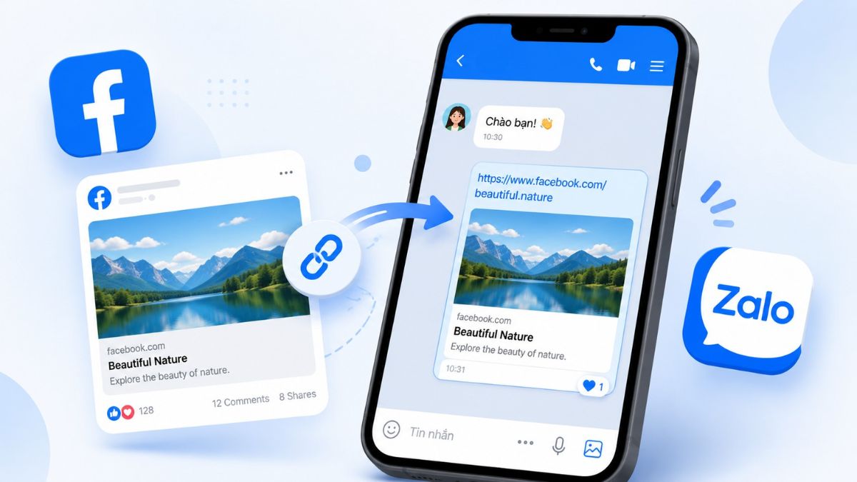 Có thể gửi link Facebook qua Zalo được không?