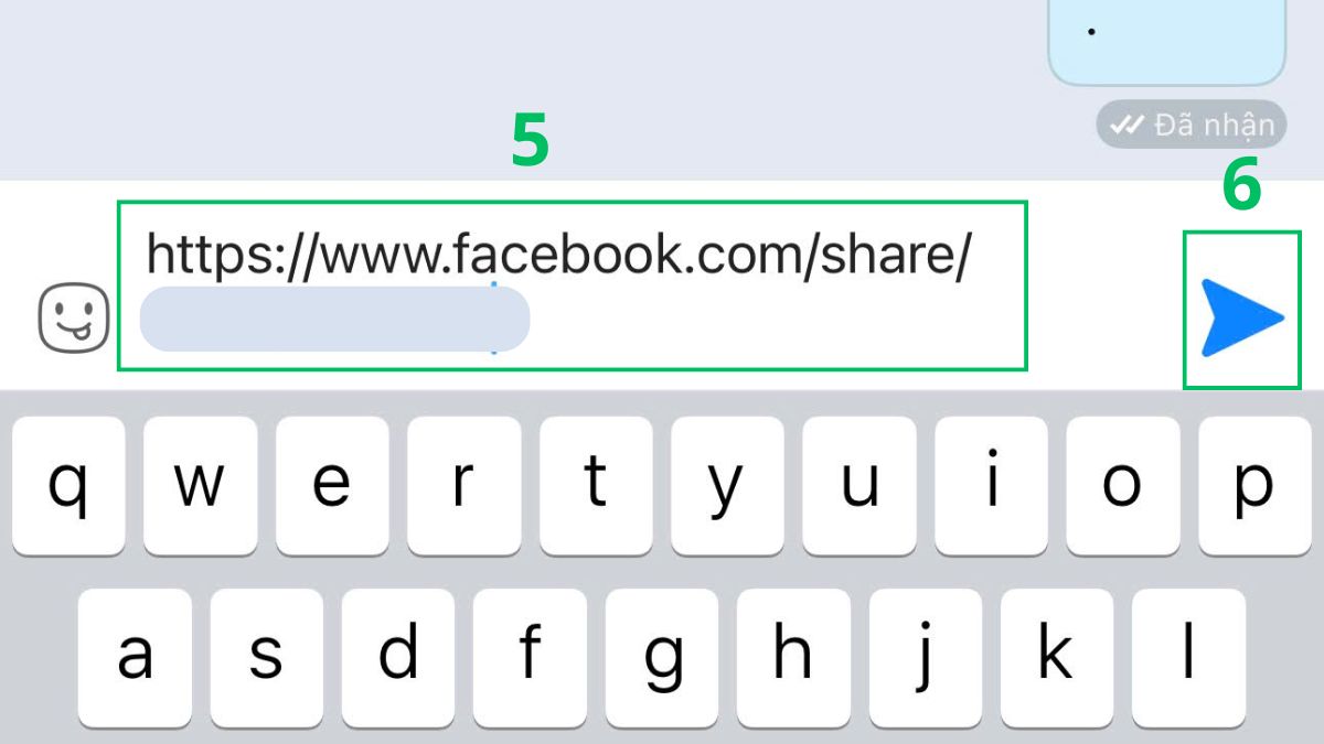 Cách gửi link Facebook cá nhân qua Zalo - bước 3