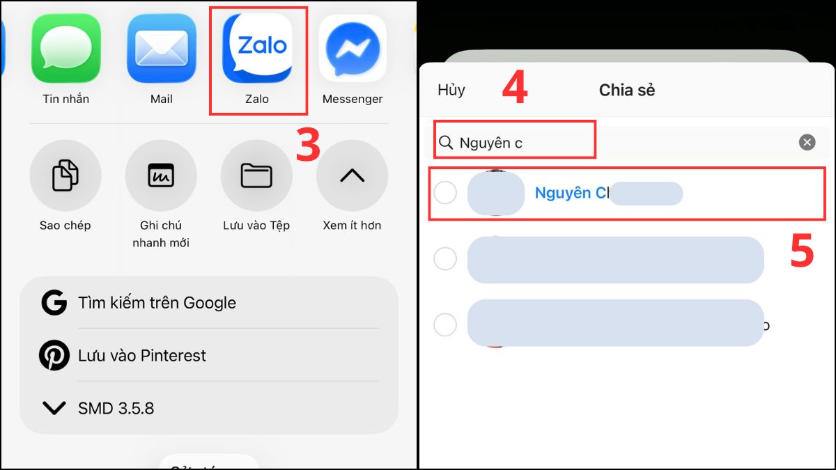 Cách chia sẻ bài viết Facebook qua Zalo - bước 2