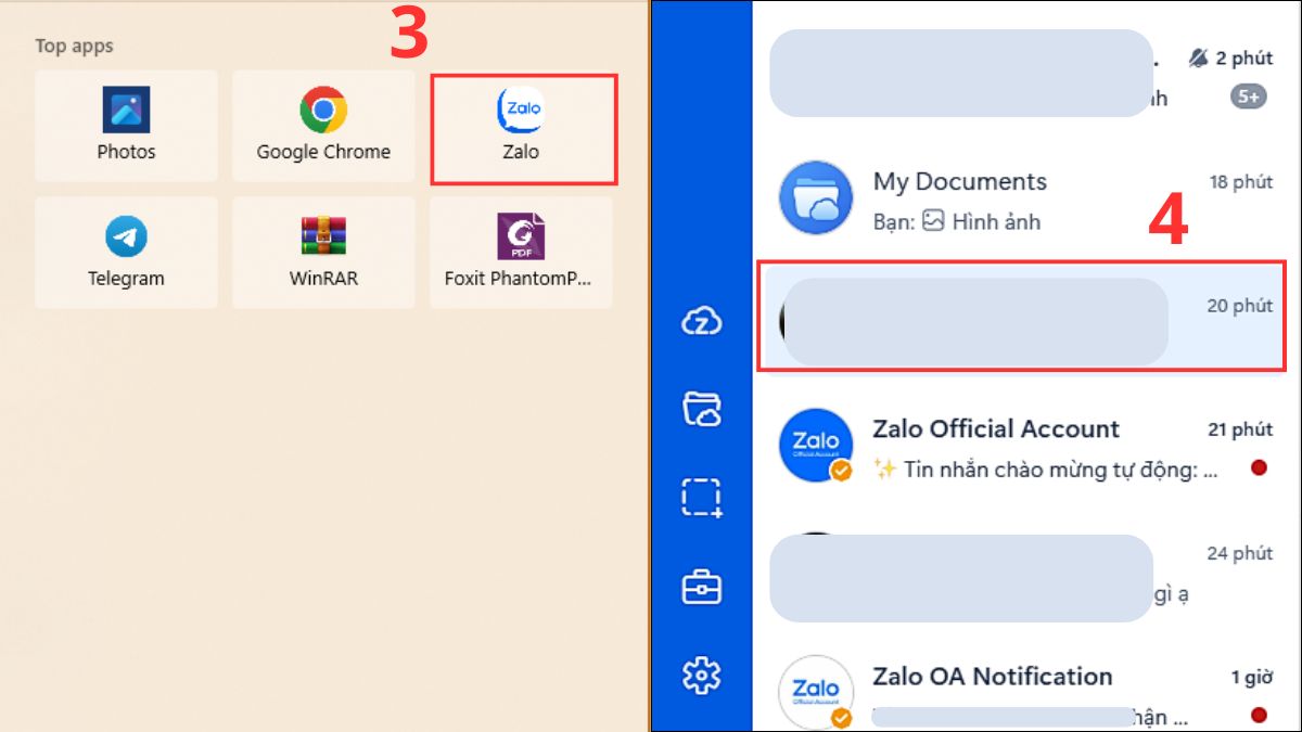 Cách gửi link Facebook qua Zalo trên máy tính - bước 2