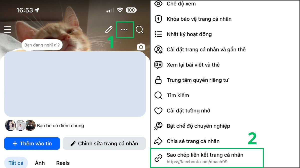 Cách gửi link Facebook cá nhân qua Zalo - bước 1