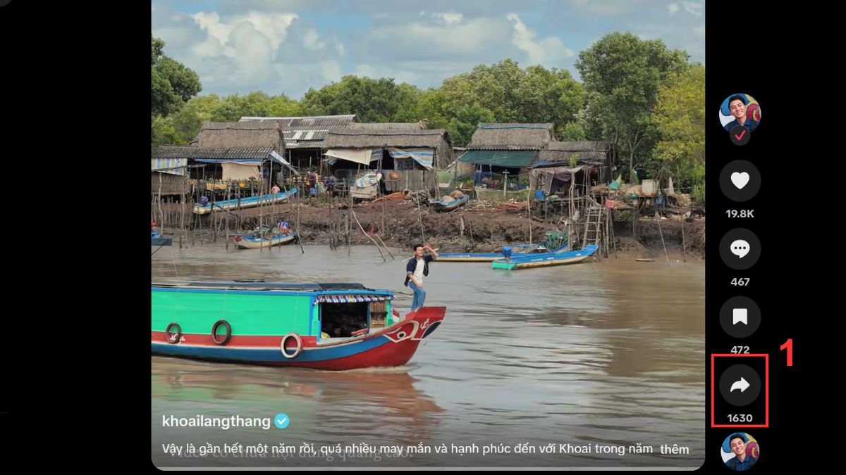 Cách gửi video TikTok qua Zalo trên máy tính - chia sẻ link trực tiếp - bước 1