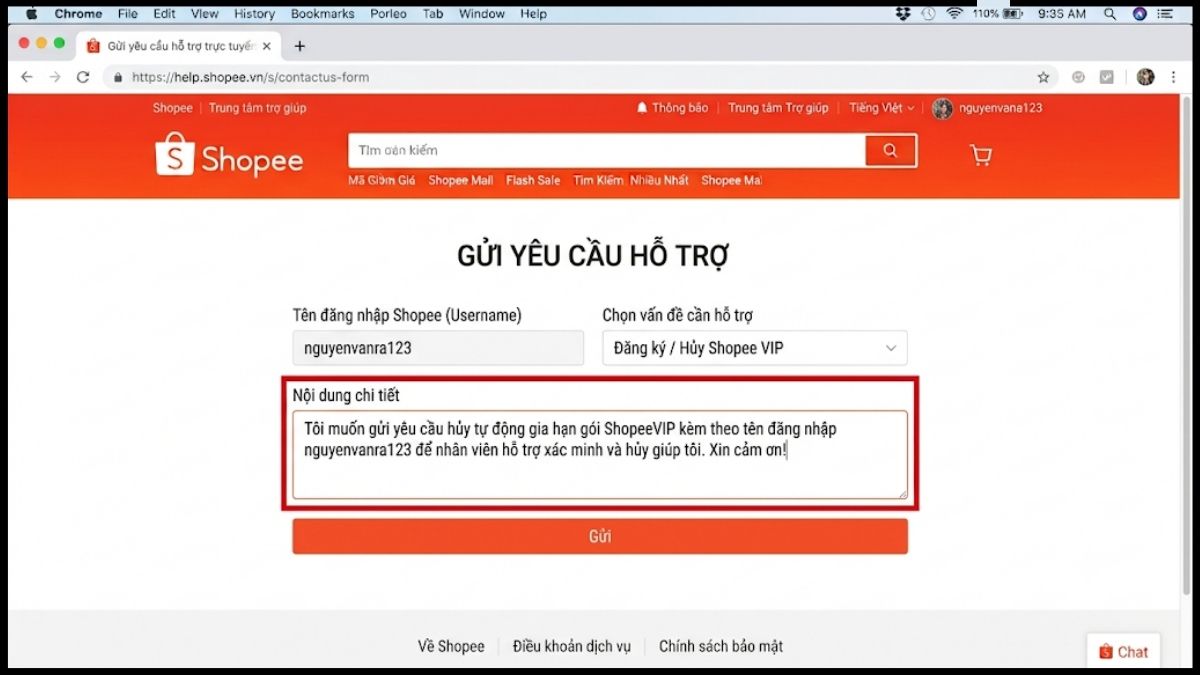 Huỷ đăng ký Shopee VIP trên máy tính - bước 4