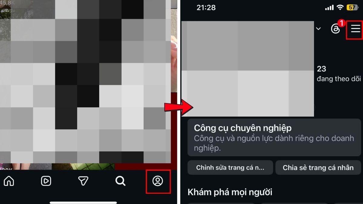 Cách xem lại danh sách yêu cầu theo dõi đã gửi trên Instagram - bước 1