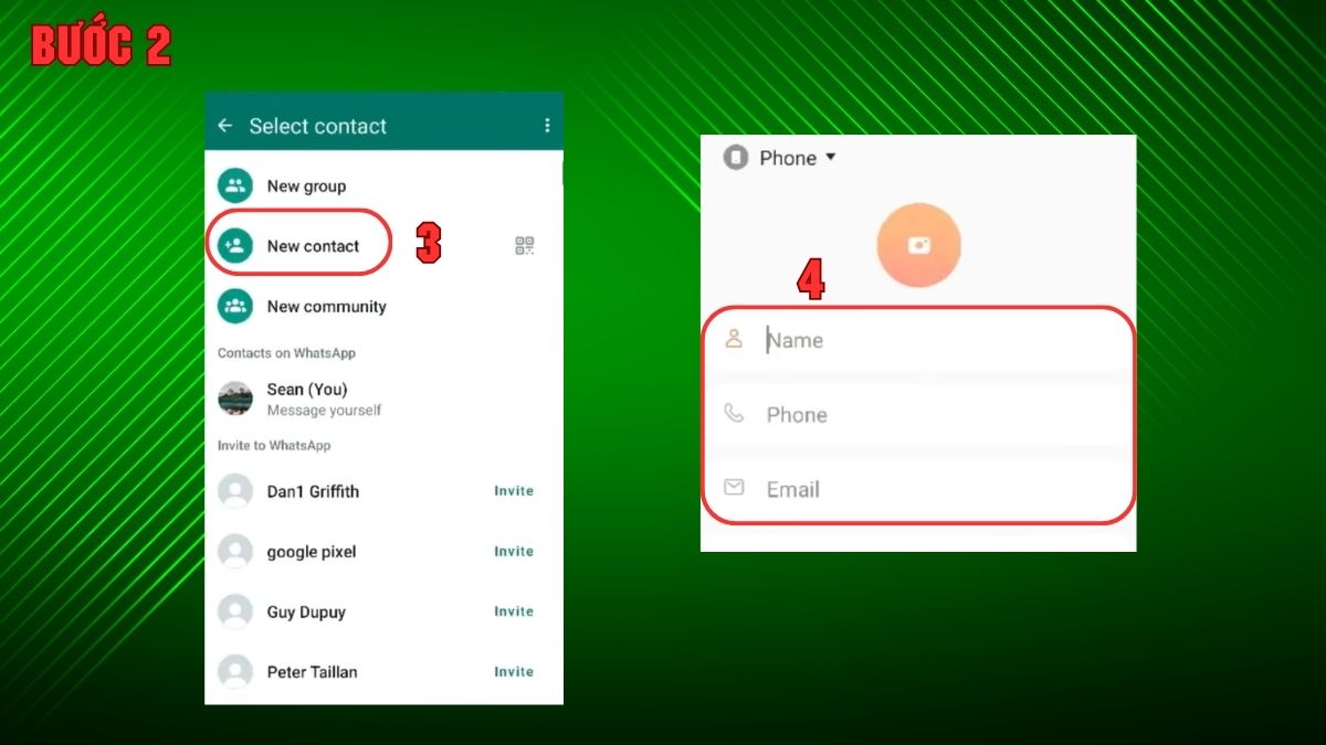 Cách kết bạn trên WhatsApp trên Android - bước 2