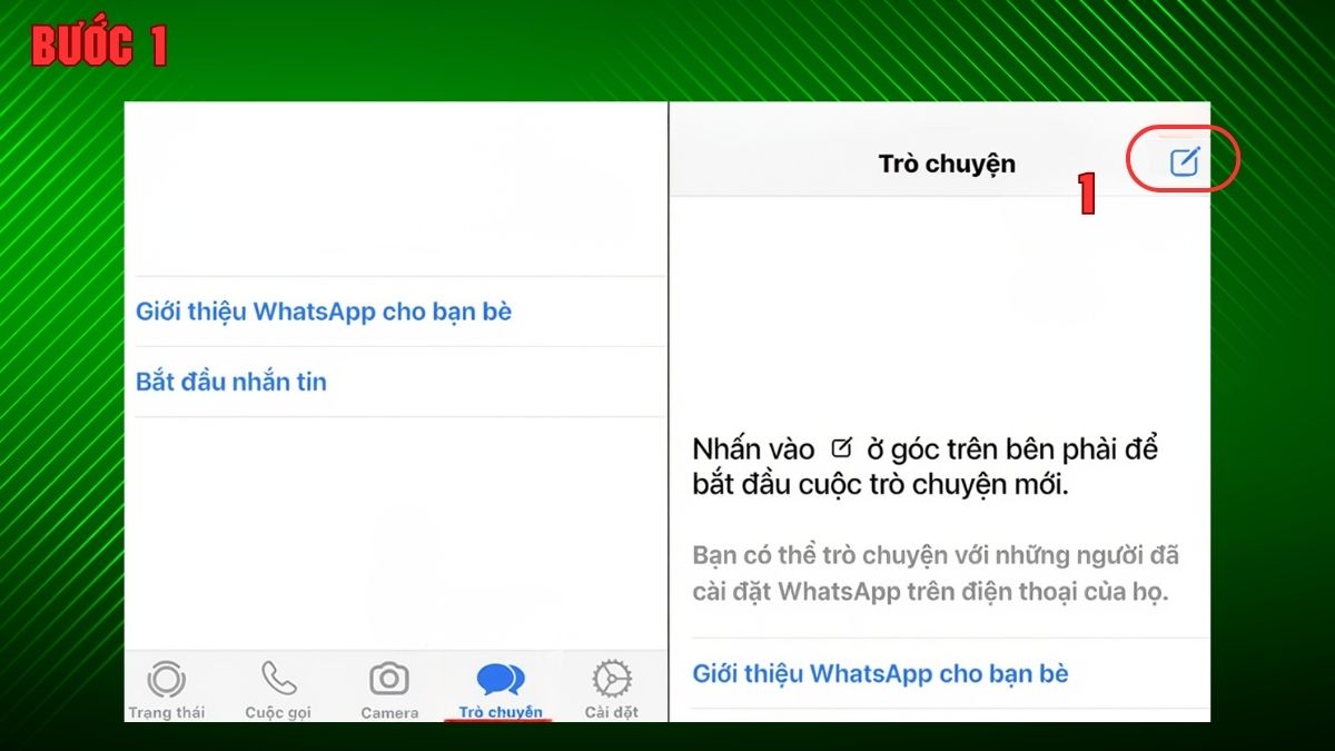 Cách kết bạn trên WhatsApp trên iPhone - bước 1