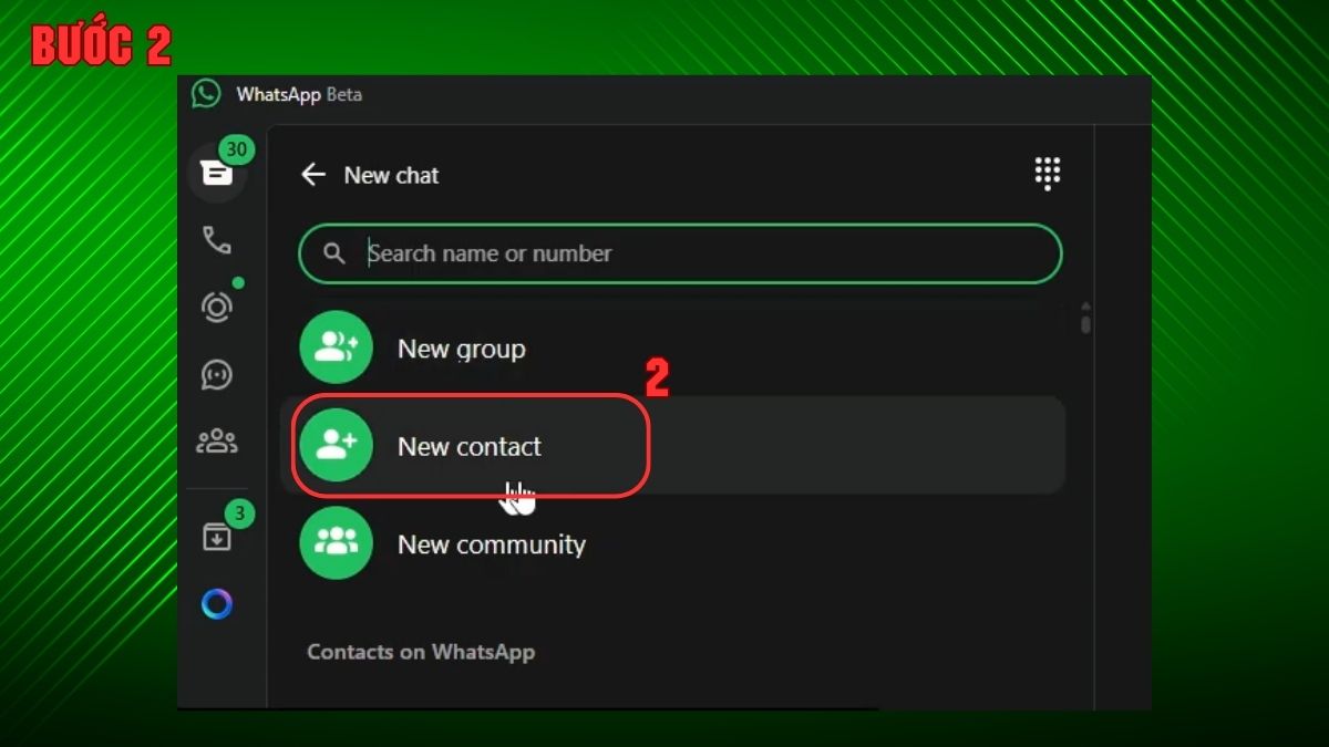 Hướng dẫn cách tìm và thêm bạn trên WhatsApp web - bước 2