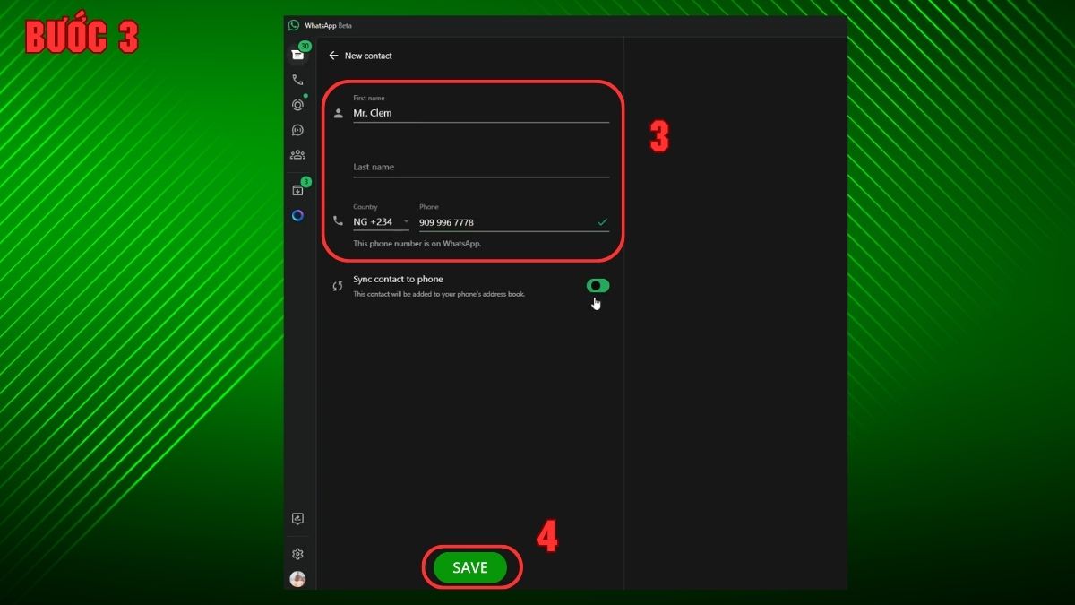 Hướng dẫn cách tìm và thêm bạn trên WhatsApp web - bước 3