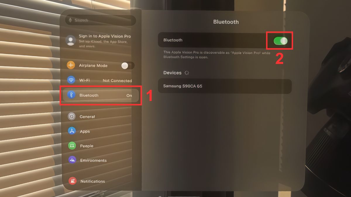 Kết nối AirPods với Apple Vision Pro - bước 1