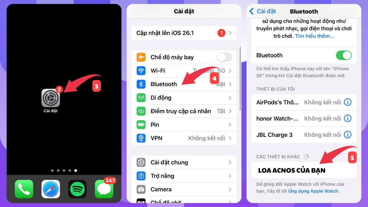 Cách kết nối Bluetooth loa Acnos với điện thoại - 2