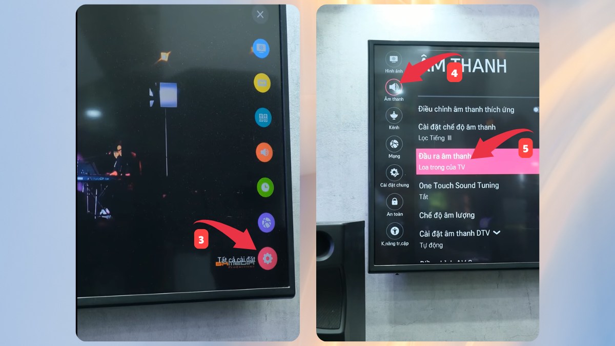 Cách kết nối loa Acnos với TV - bước 2