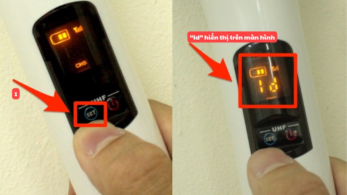 Cách kết nối loa Acnos với micro - bước 1