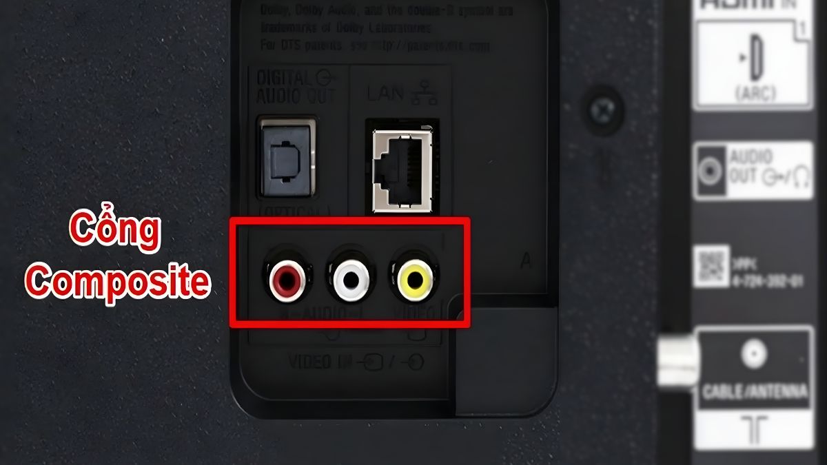 Kết nối bluetooth tivi Sony với loa qua cổng Composite