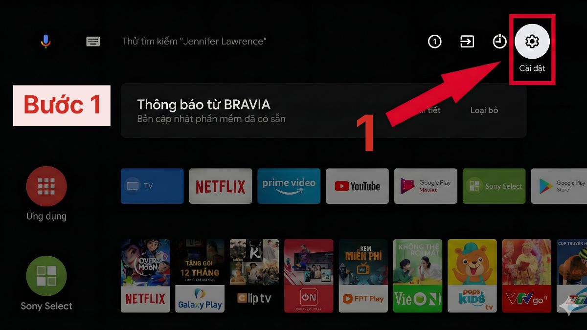 Hướng dẫn cách kết nối loa bluetooth với tivi Sony - bước 1